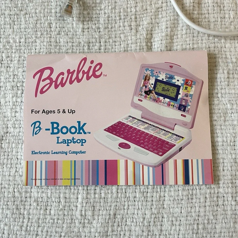 Vintage Barbie B Book‎ Laptop Mouse 1999 Mouse Pad PLUG IN COMPUTER TOY TESTED